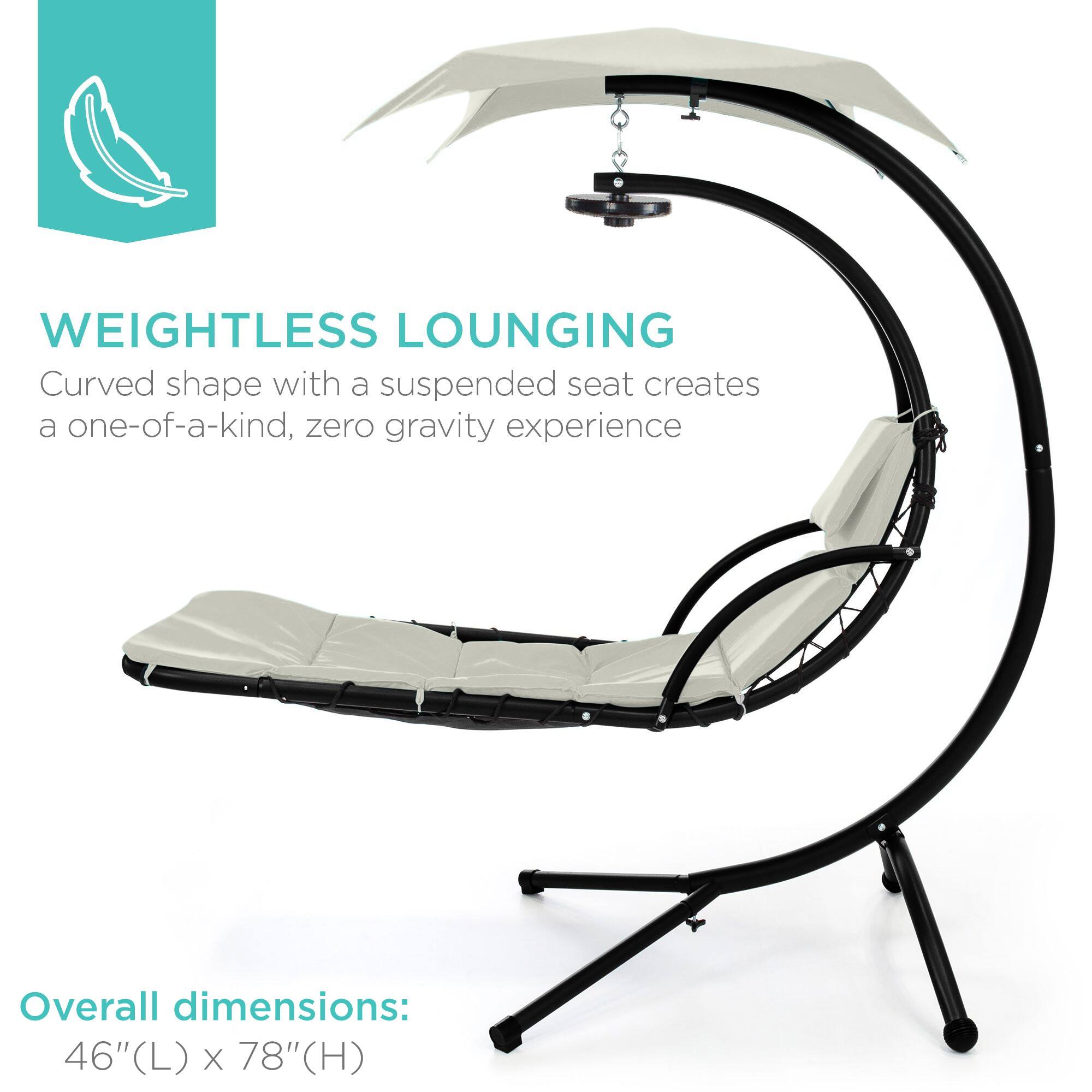 WEIGHTLESS LOUNGING  
Curved shape with a suspended seat creates a one-of-a-kind, zero gravity experience  

Overall dimensions:  
46"(L) x 78"(H)