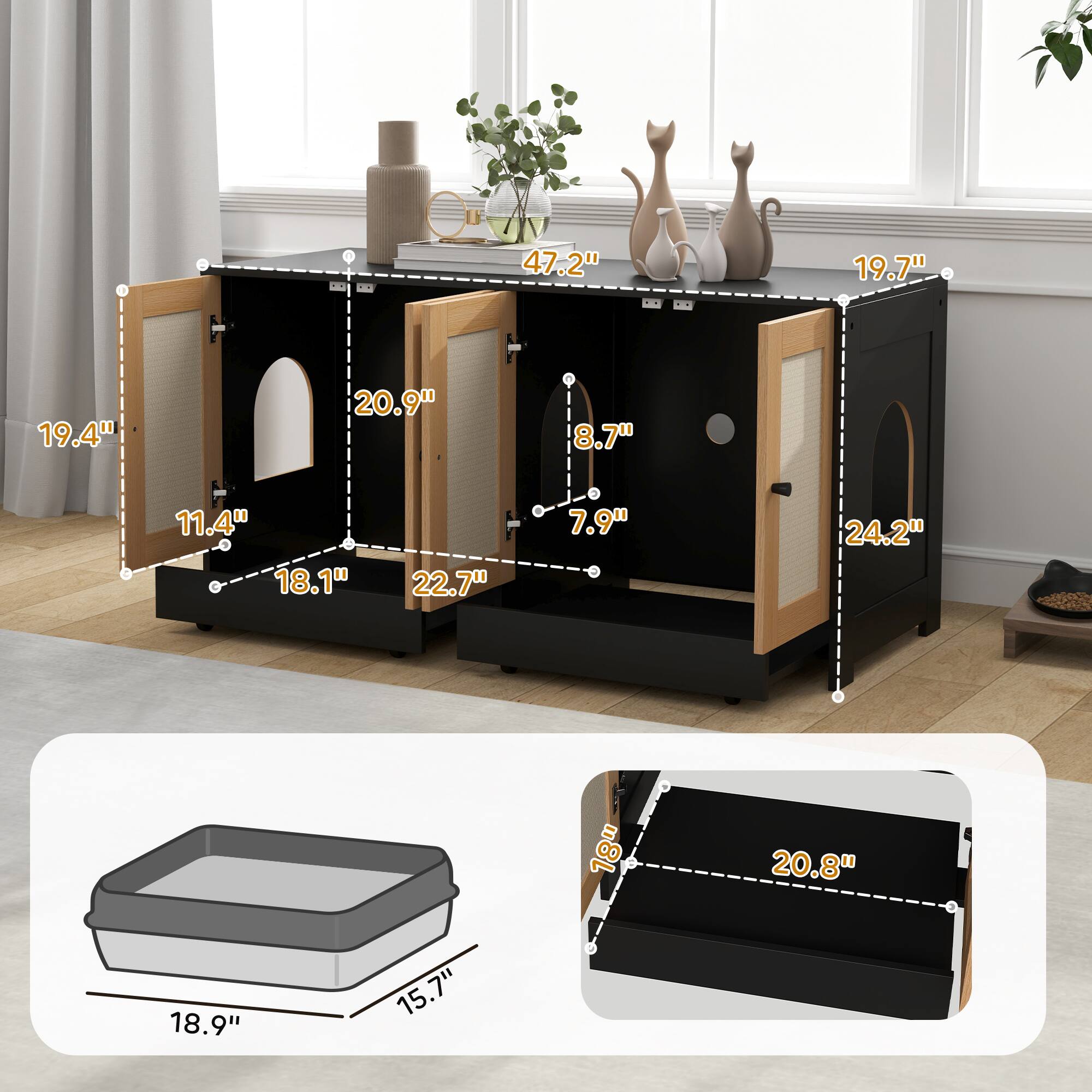 - 47.2"
- 19.7"
- 19.4"
- 20.9"
- 8.7"
- 11.4"
- 18.1"
- 22.7"
- 7.9"
- 24.2"
- 18"
- 20.8"
- 18.9"
- 15.7"