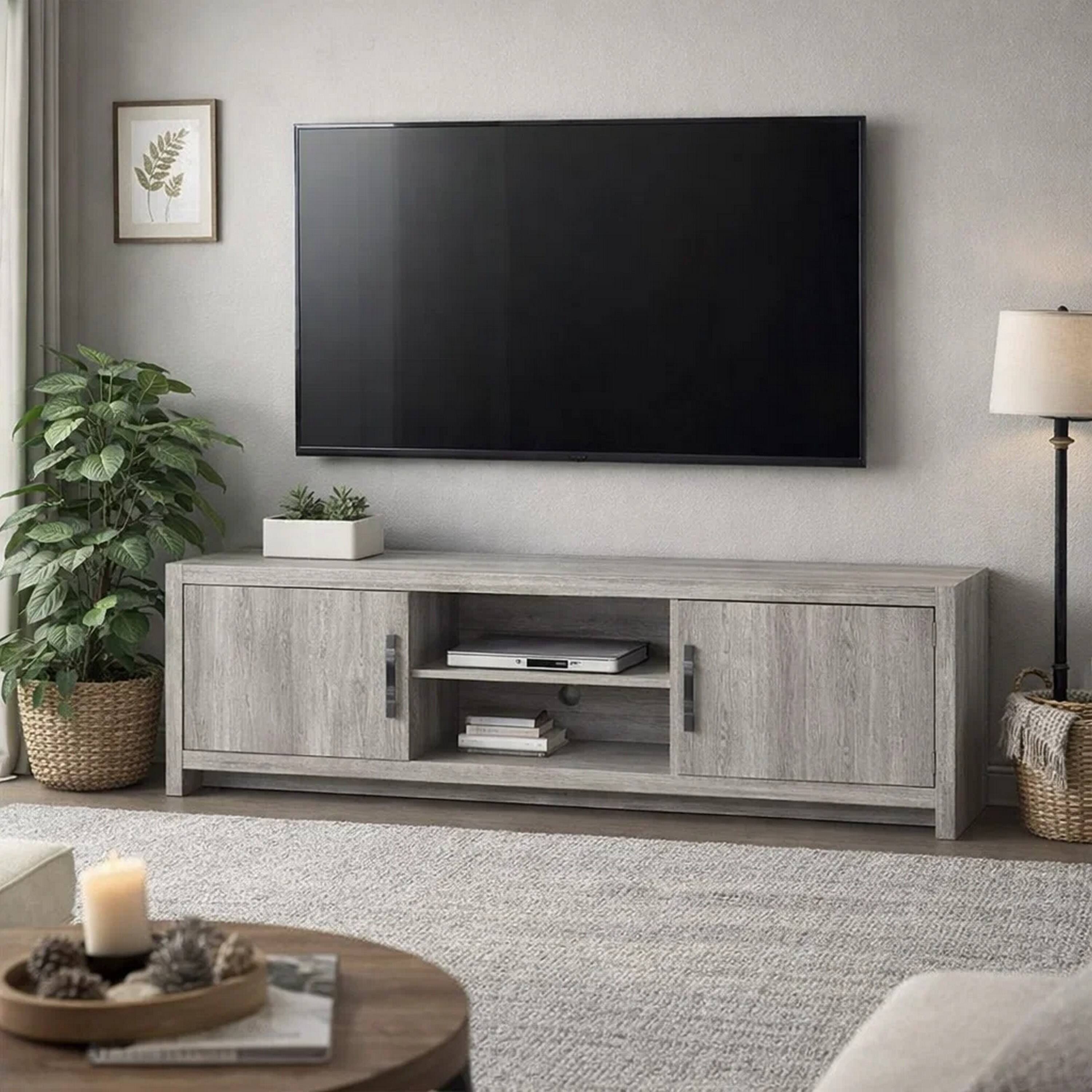 Alt View 6. Manhattan Lane - Marvelous driftwood tv console - Gray.