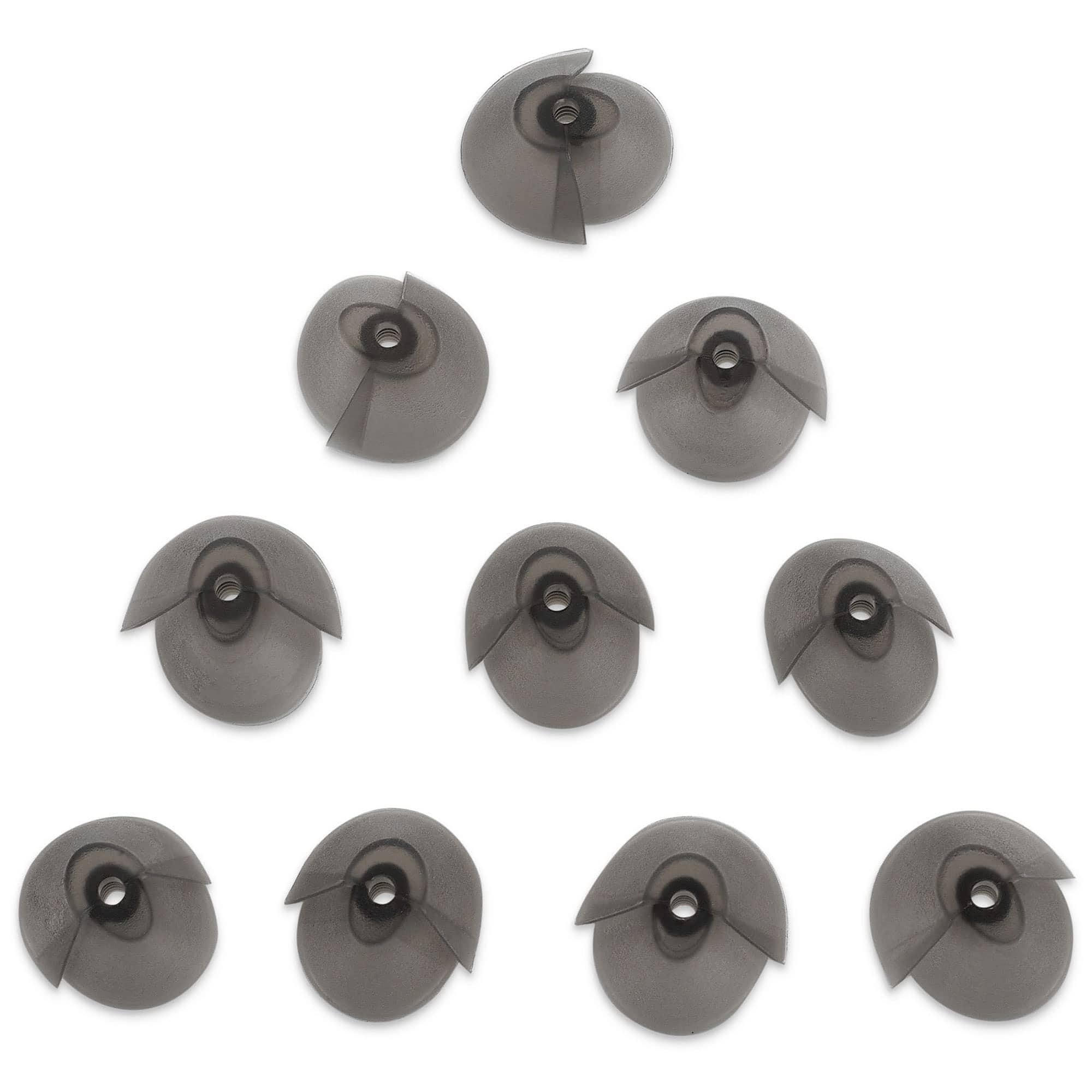 Front. MEDca - MEDca Hearing Aid Standard Receiver Tulip Domes Compatible - Universal Invisible Tip Replacement Ear Domes (10) - Clear.