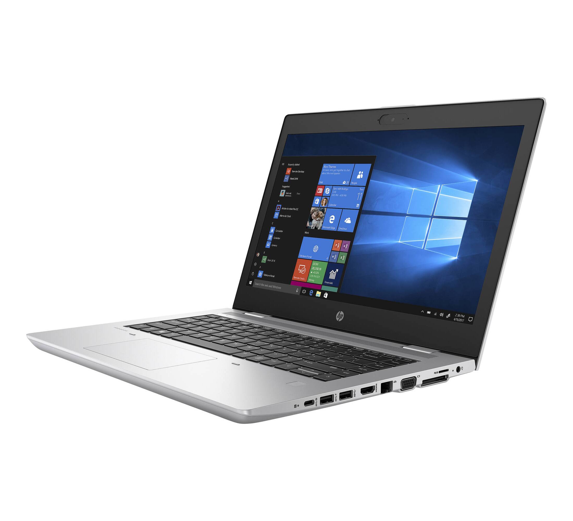 Angle. HP - HP ProBook 640 G5, Intel Core i5-8265U 1.6GHz, 16GB, 256GB NVMe SSD, 14" HD, Windows 11 Pro 64-bit - Silver.