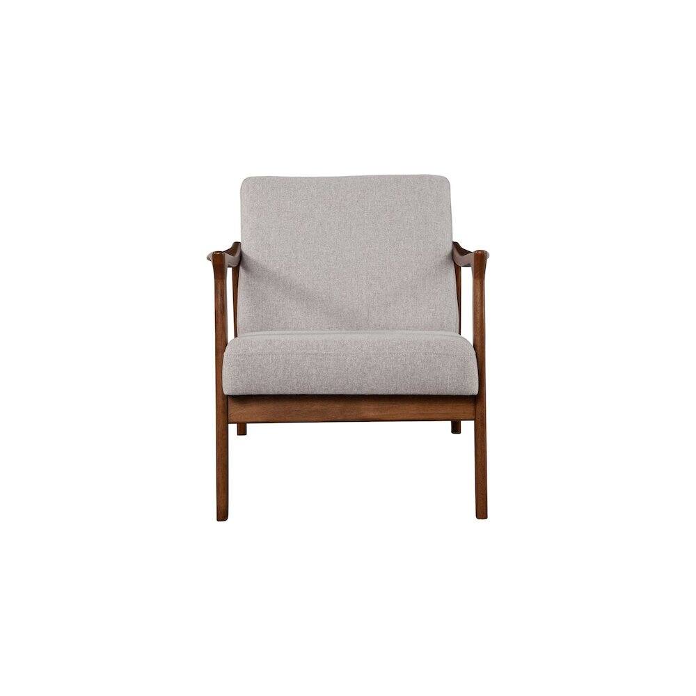 Alt View 4. Alpine Furniture - Zephyr Lounge Chair - Medium Brown Frame, Light Grey Cushions.
