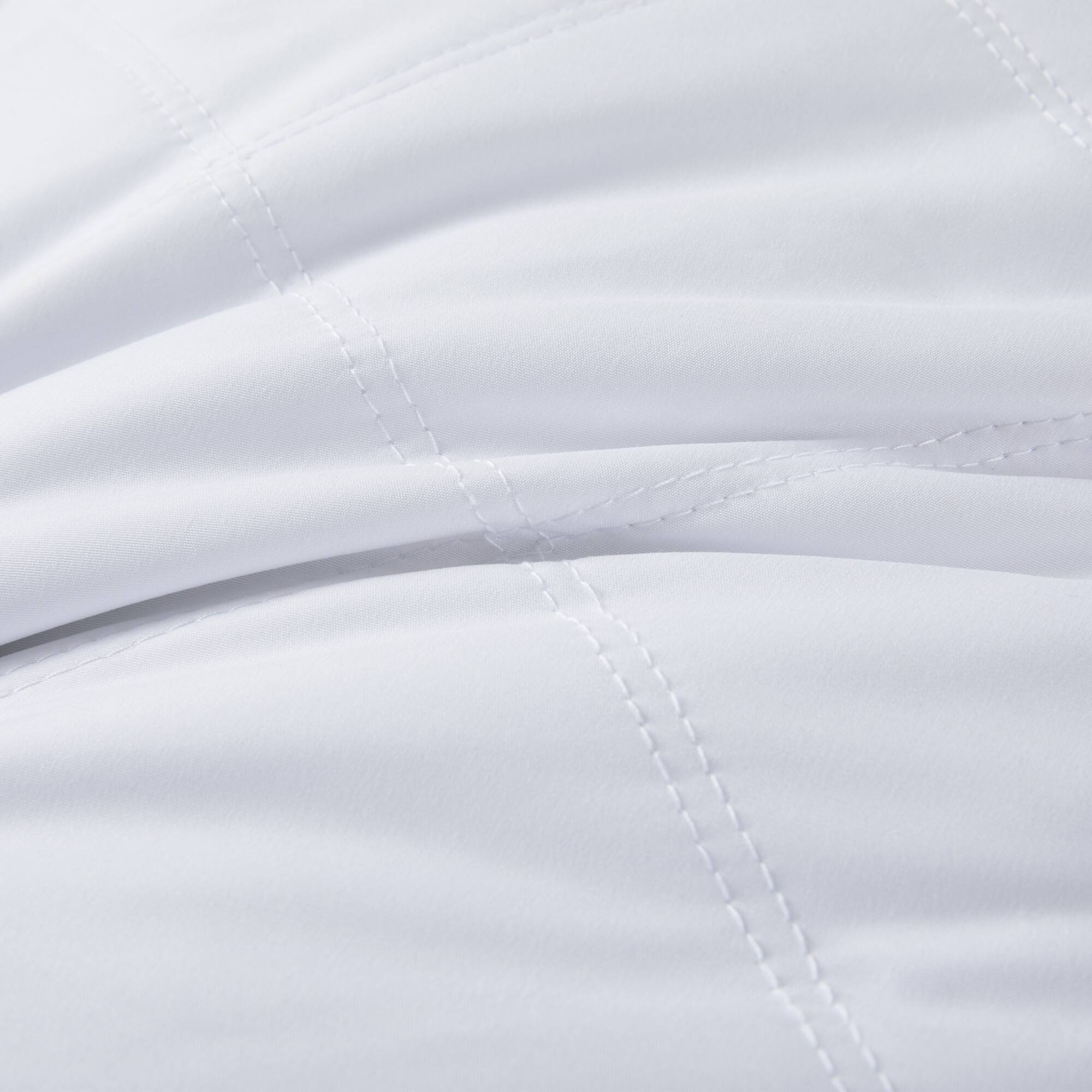 Left. Peace Nest - Peace Nest Quilted Goose Feather Pillows Set of 2 Medium Firm Bed Pillows, Oval Gusseted, King - Oval Gusseted.