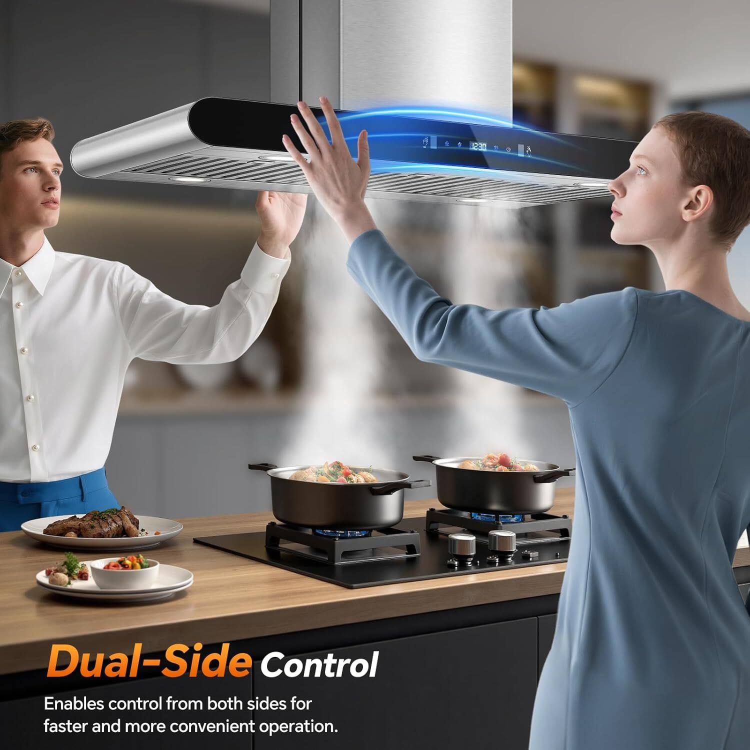 Dual-Side Control  
Enables control from both sides for faster and more convenient operation.