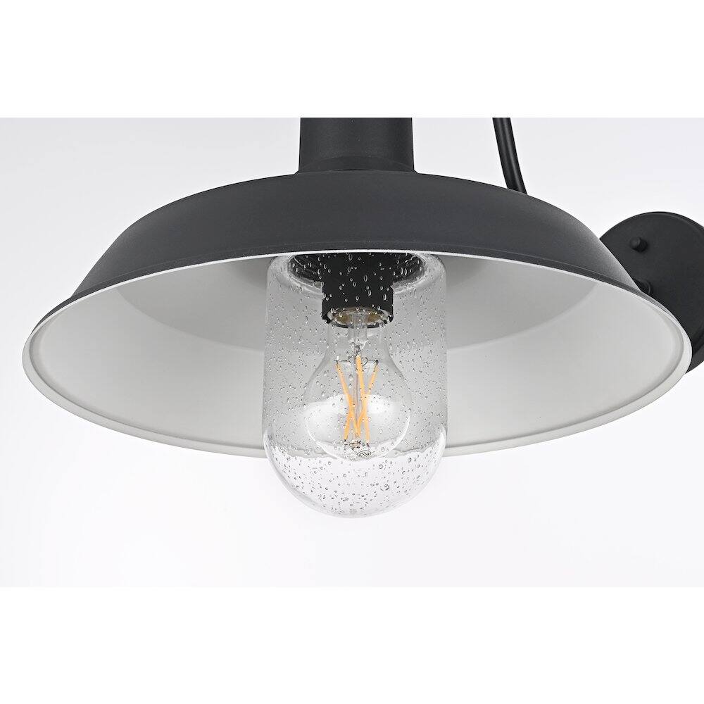 Alt View 3. Elegant Lighting - Rayan 14 Inch Outdoor Wall Sconce In Black - Black.