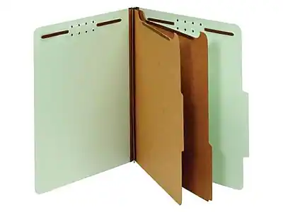 Front. Pendaflex - Pressboard Classification Folder, 2-Dividers, 2 1/2" Expansion, Letter Size, Light Green, 10/Box - Light Green.