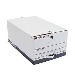Staples - Heavy Duty File Box, String and Button Lid, Legal, 4/Pack (TR59224) - White/Gray