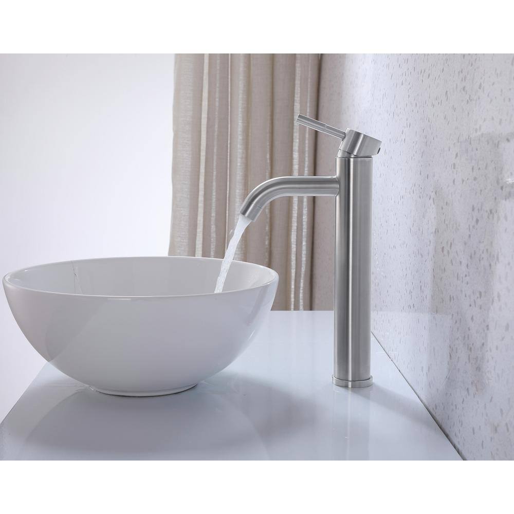 Alt View 6. Elegant Kitchen and Bath - Victor Single Hole Single Handle Bathroom Faucet in Brushed Nickel - Brushed Nickel.