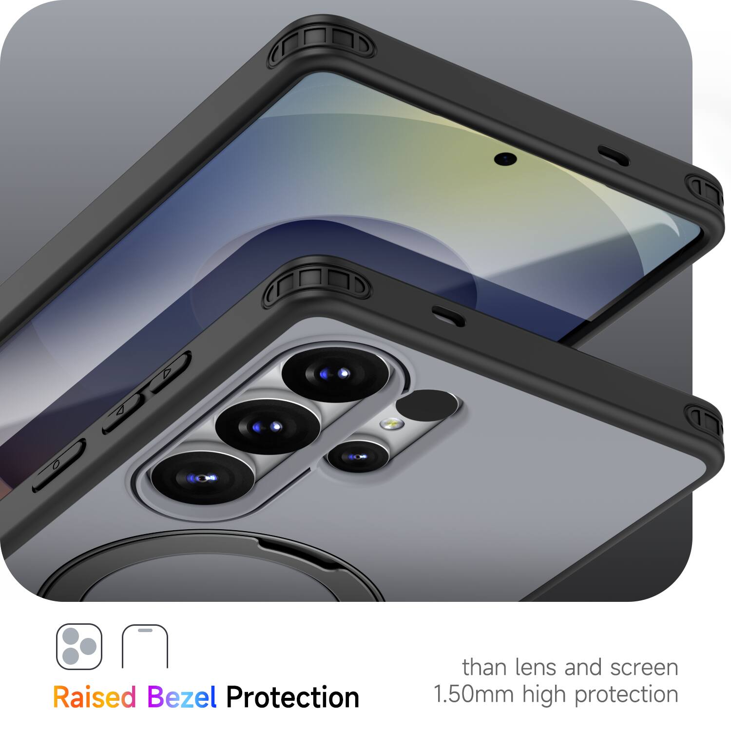 Raised Bezel Protection  
than lens and screen  
1.50mm high protection