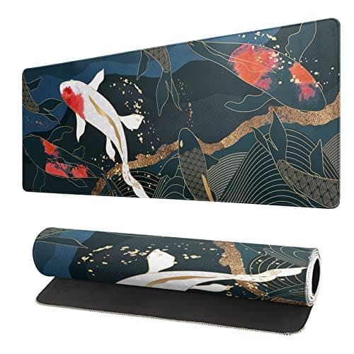Reds Spade - Dazzling Galaxy Gaming Mouse Pad 31 5x11 Nebula Universe Space Mousepad Non slip Rubber Base Stitched Edges M - Fish Art