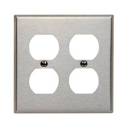 Leviton - 2 gang Stainless Steel Duplex Wall Plate 1 pk - Silver