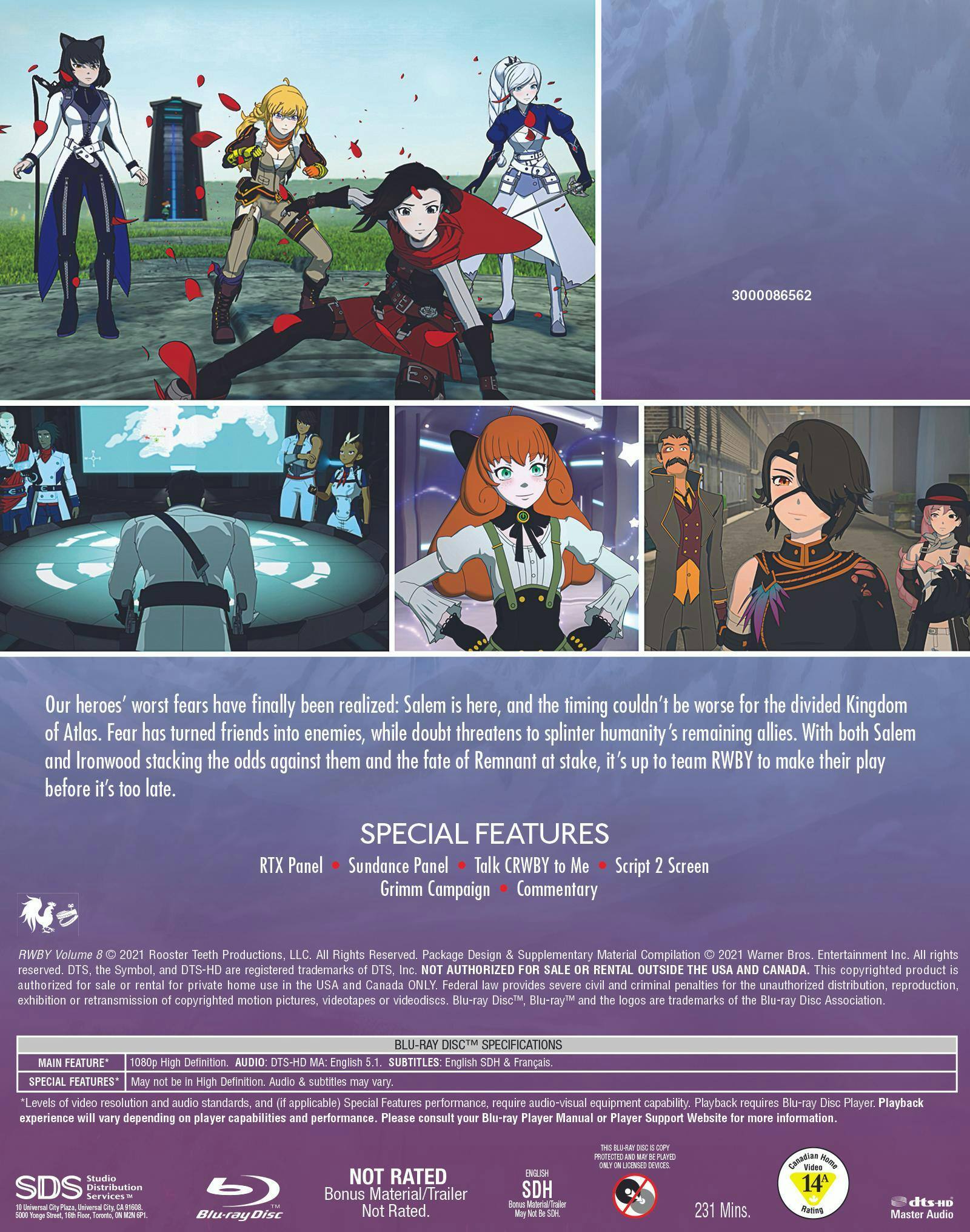 Back. RWBY: Volume 8 [Blu-ray].