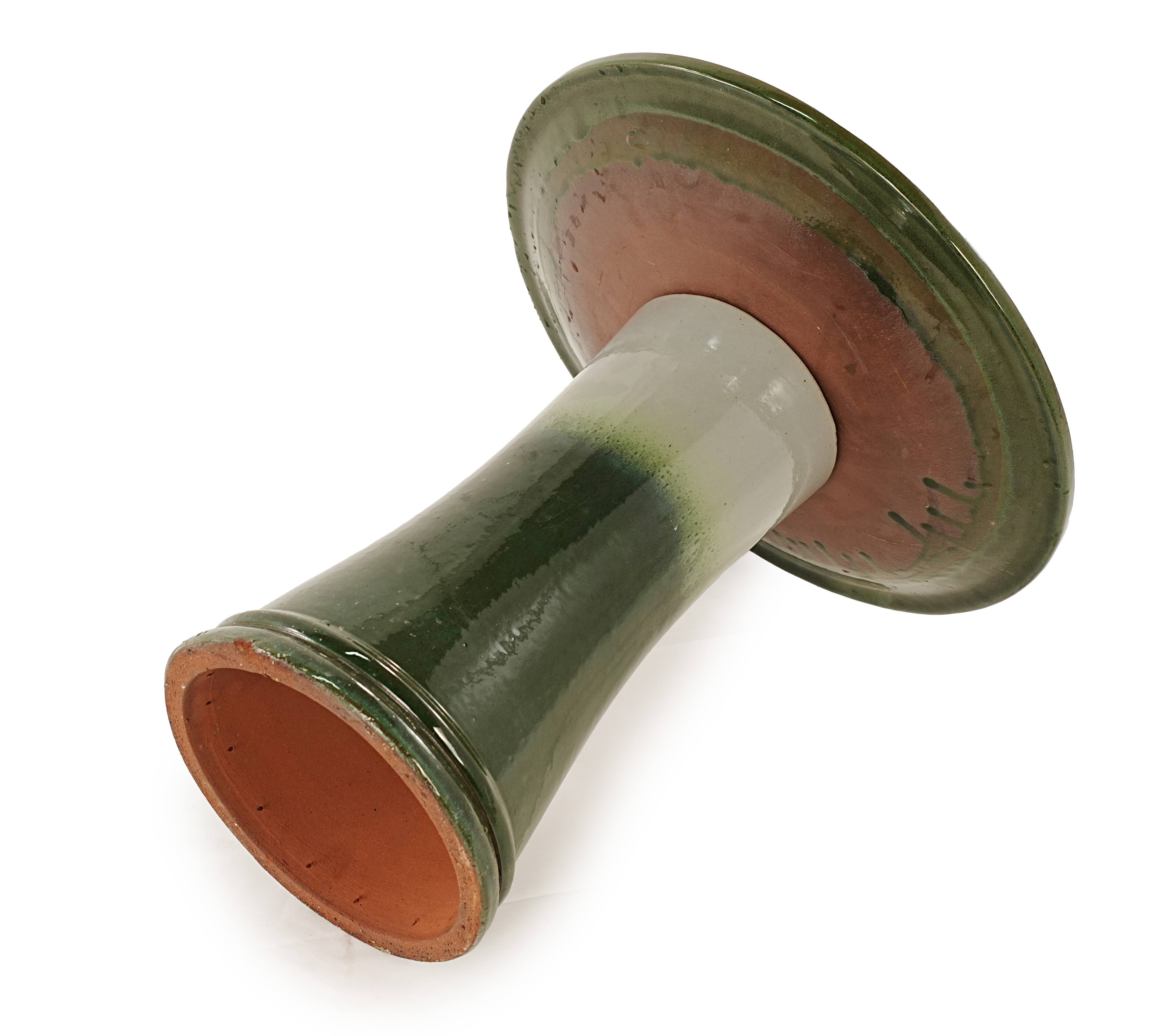 Alt View 6. Loheer - 17 Inch Ceramic Bird Bath with Pedestal Base Handmade Glazed Birdbath for Garden Patio Yard - Grass Green + Ceramic.