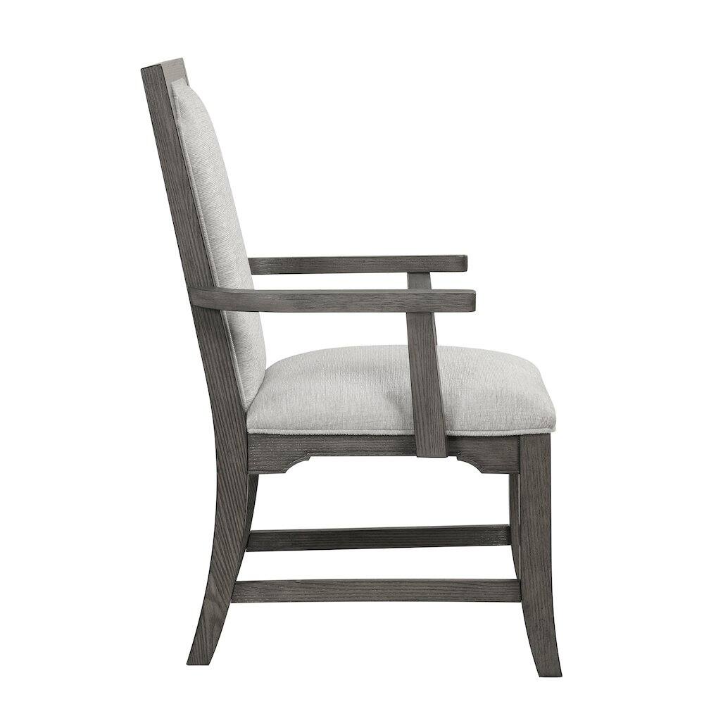 Back. New Classic Furniture - New Classic Furniture Lisbon Wood Dining Arm Chair in Gray (Set of 2) - Gray.