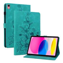 Dteck - Case for Apple iPad (A16) 11" 2025 & iPad 10th Gen 2022,Embossed Pattern PU Leather Flip Card Holder Kickstand Cover - Green