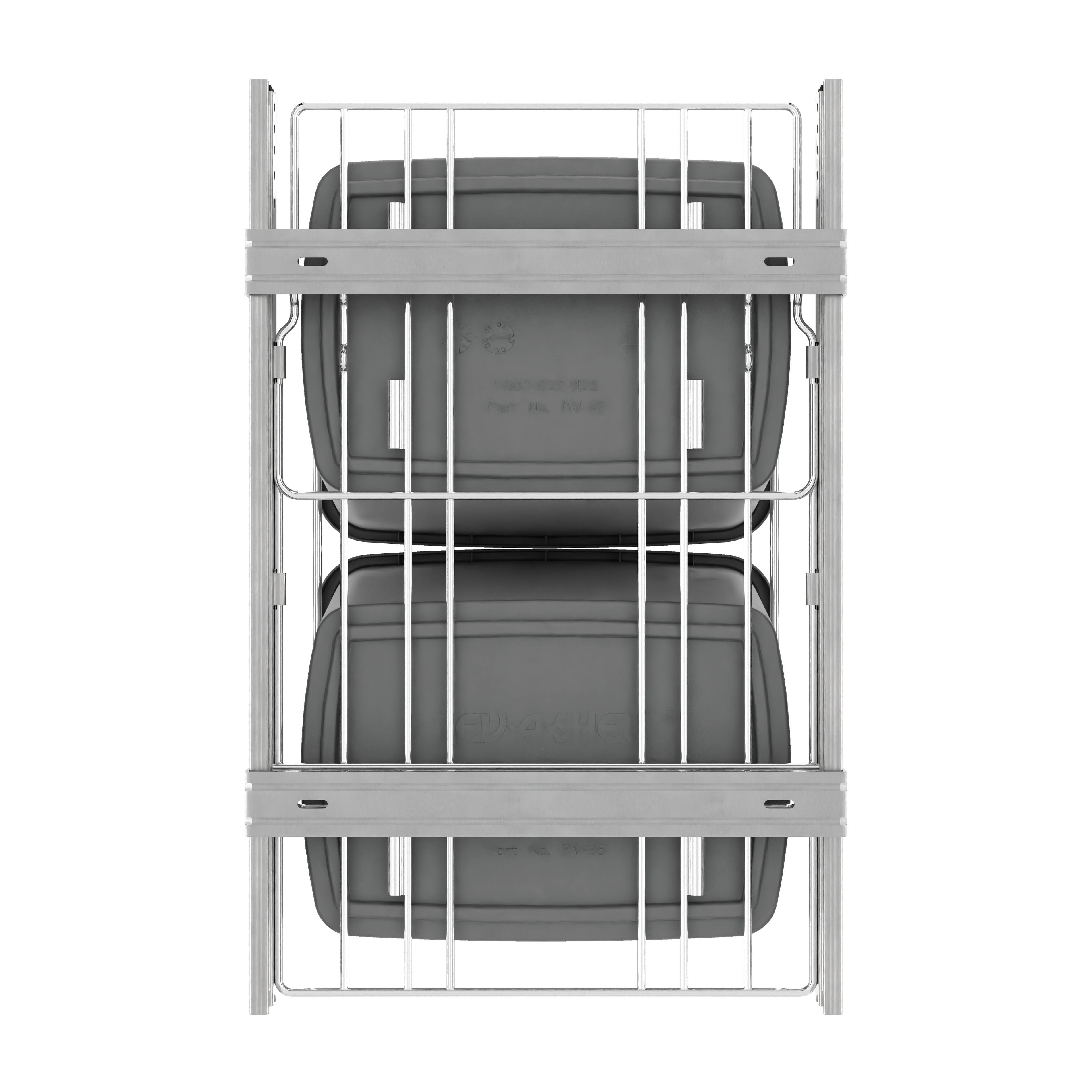 Alt View 7. Rev-A-Shelf - Rev-A-Shelf Double Pullout Trash Can 35 qt. for Kitchen, Silver, RV-18KD-17C S - Silver.