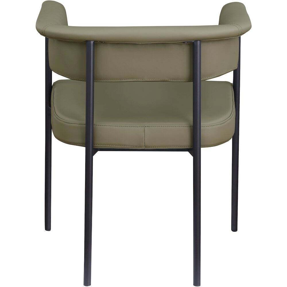 Alt View 3. Meridian Furniture - Malin Olive Vegan Leather Dining Chair, Set of 2 - Green.