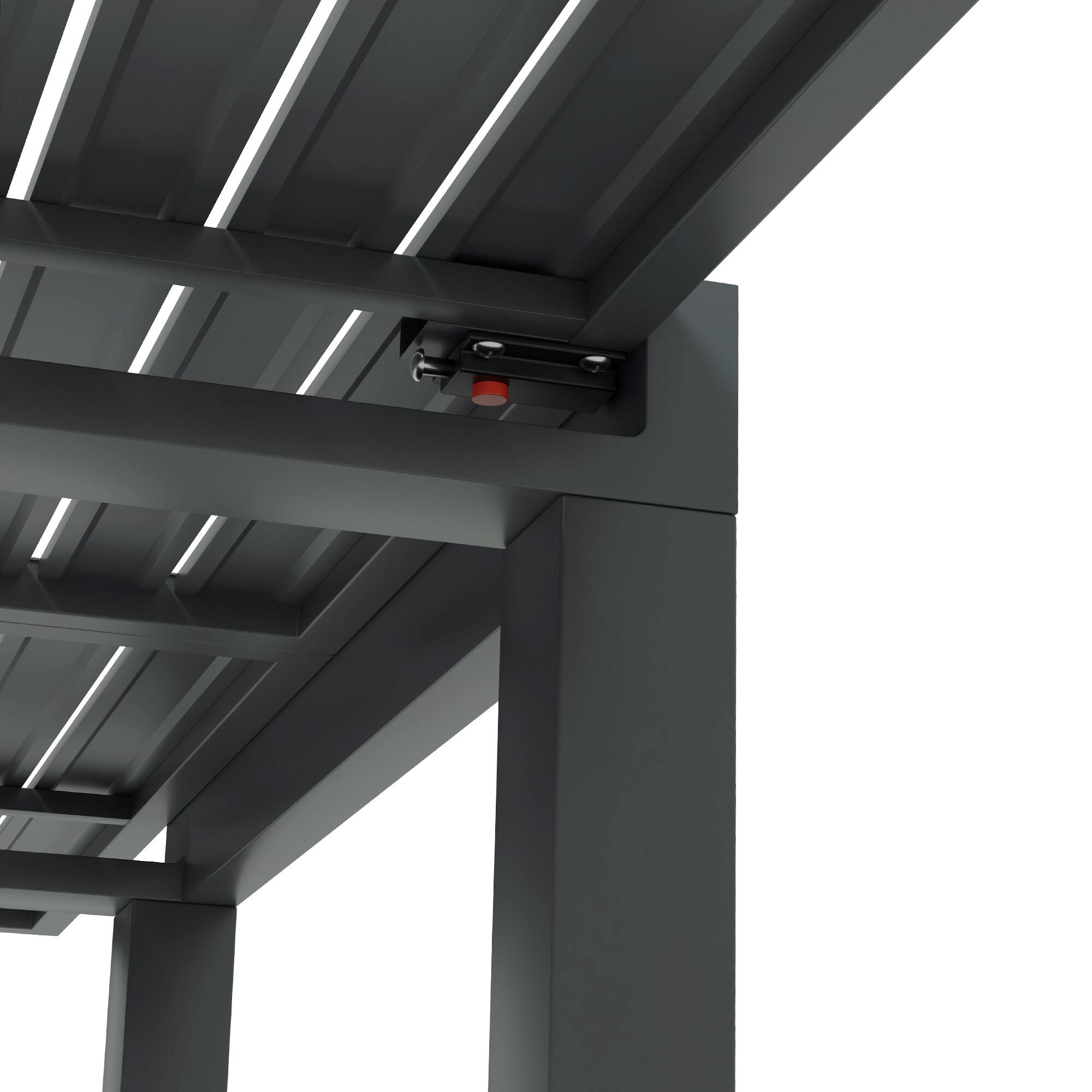 Alt View 8. Outsunny - Expandable Patio Dining Table for 4-6, 35.5" -70.75" Aluminum Extendable Outdoor Dining Table - Gray.