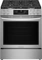 Frigidaire - Gallery 30 in. Wide 5 burners 5.1 Cu. Ft. Slide-in Gas Total Convection Range with Air Fry and Steam Clean - Stainless Steel