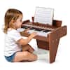 Front. Costway - Costway 25 Keys Digital Piano with Music Stand,Teaching Mode,Lighted Keys, Adjustable Speed - Brown.