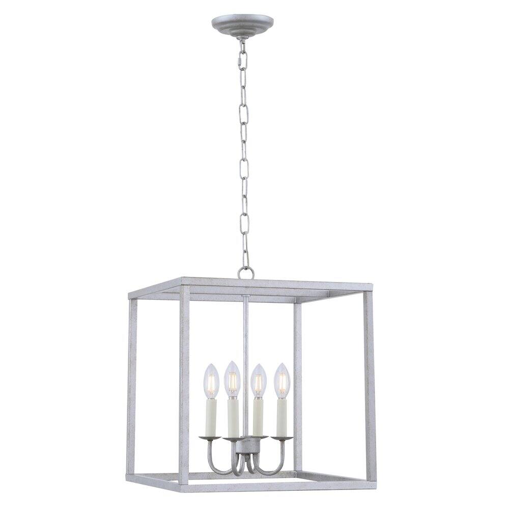 Alt View 3. Living District - Eclipse 4 Light Vintage Silver Pendant - Vintage Silver.