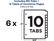 Includes 60 Tabs + 6 Table of Contents Pages
6 Sets of 10 Tabs
6 x 10 Tabs
11" x 8.5"