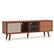 Alt View 7. Costway - Bamboo TV Stand Console Table with PE Rattan Door & 2 Drawers for TV up to 65" - Brown.