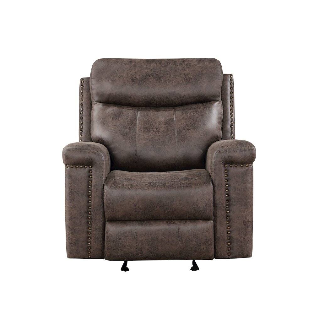 Angle. New Classic Furniture - Quade Glider Recliner W/Pwr Fr-Mocha - Brown.