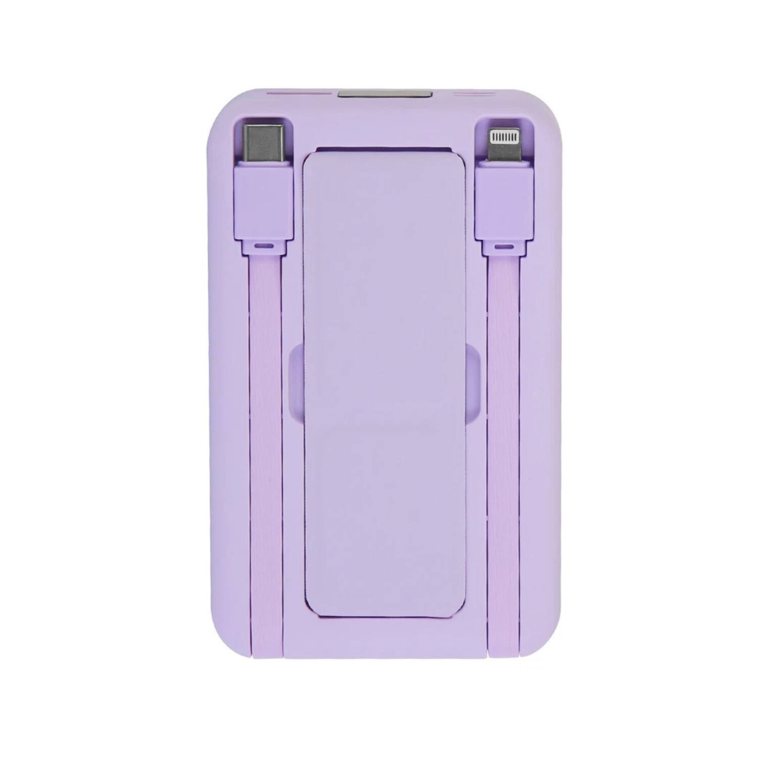 Back. Home Collection - 10000mAh Magnetic Wireless Power Bank with Kickstand Purple - Purple.