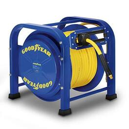 Goodyear - Portable Industrial Retractable Air Hose Reel - 3/8" x 100' Ft, 3/8"