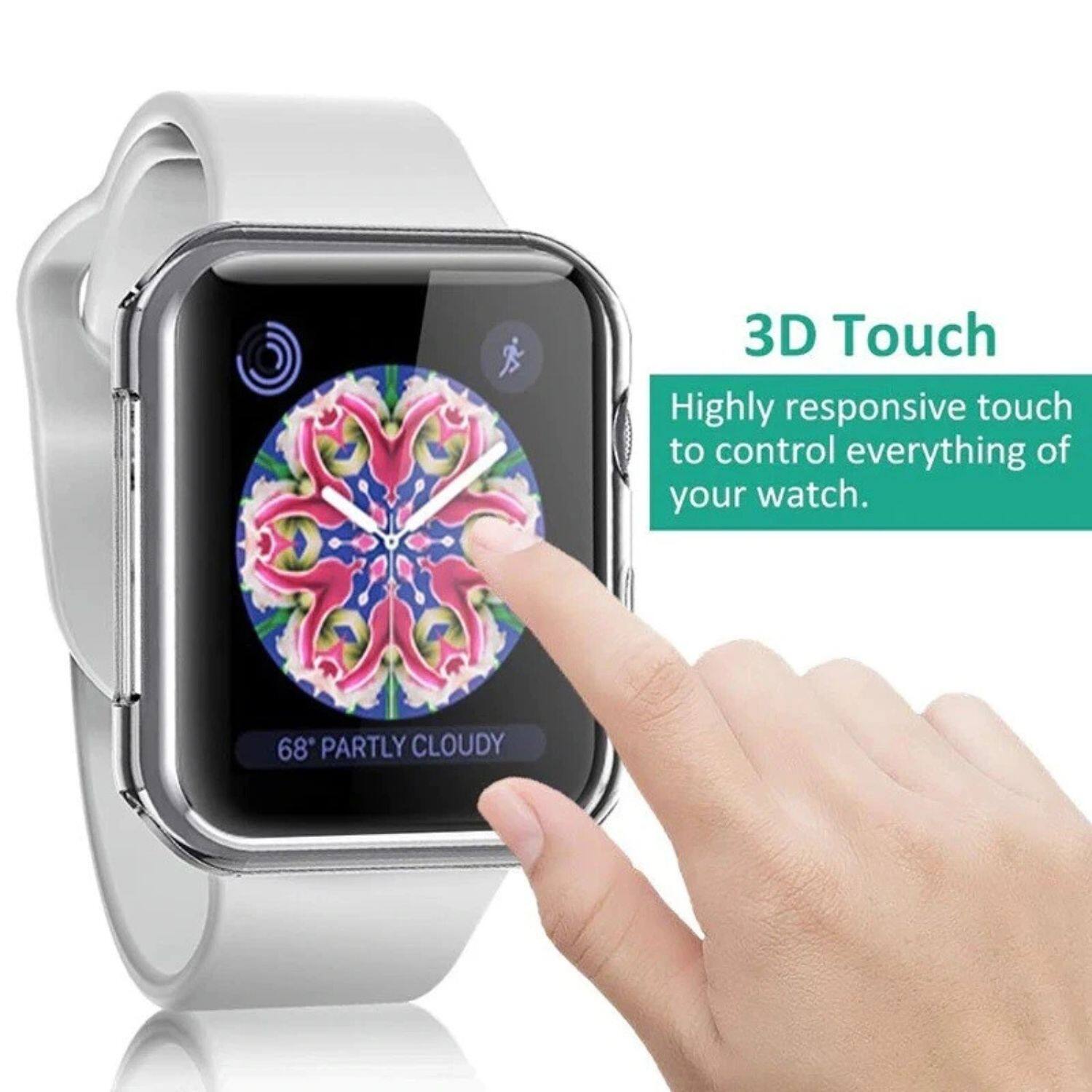 3D Touch  
Highly responsive touch to control everything of your watch.  

68° PARTLY CLOUDY