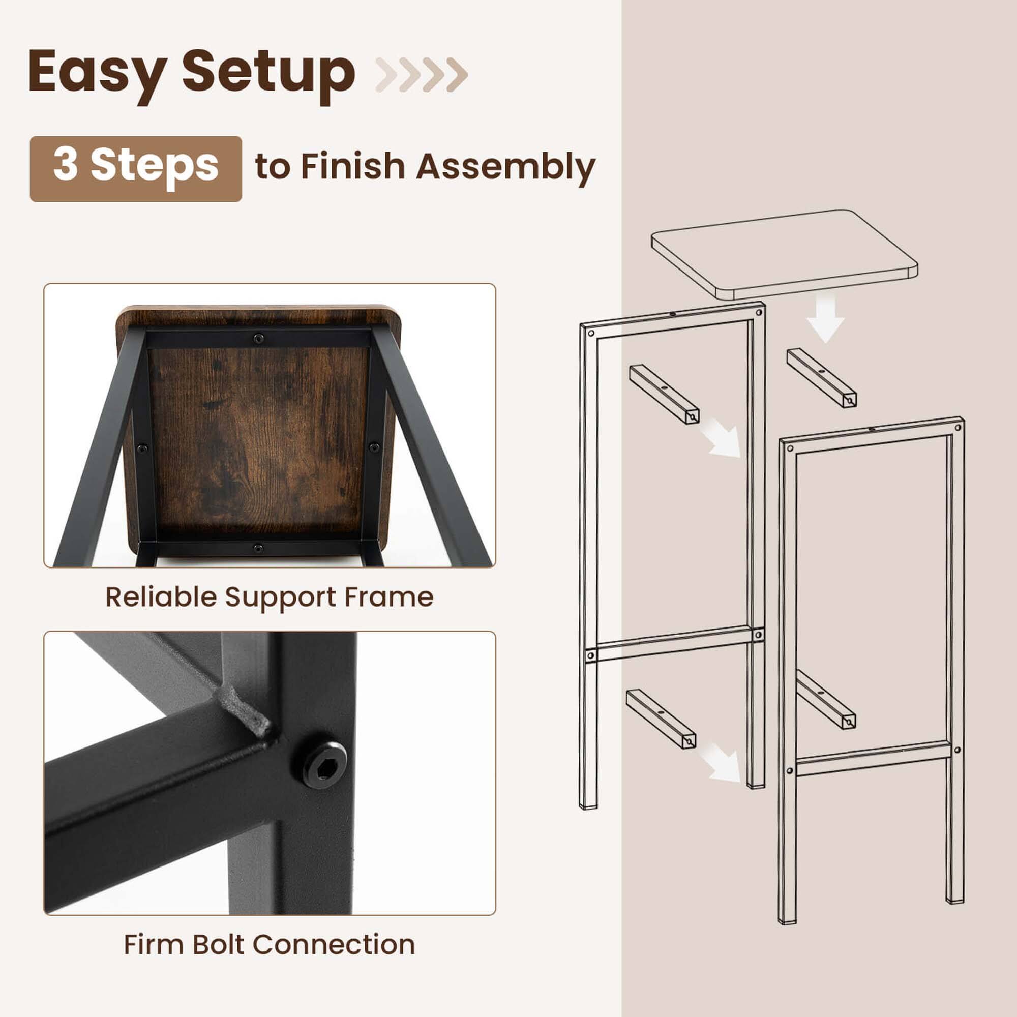 Easy Setup: 3 Steps to Finish Assembly
Reliable Support Frame
Firm Bolt Connection
