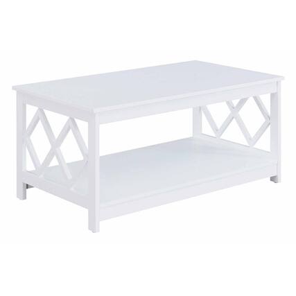 Front. Convenience Concepts - Diamond Coffee Table - White.