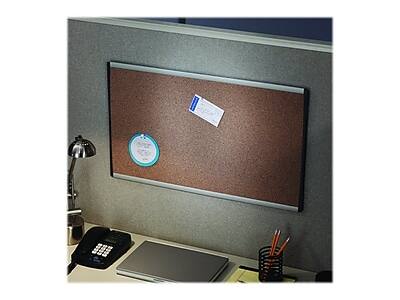 Alt View 4. Quartet - Arc Cubicle Cork Bulletin Board, 18"H x 30"W - Aluminum Frame.