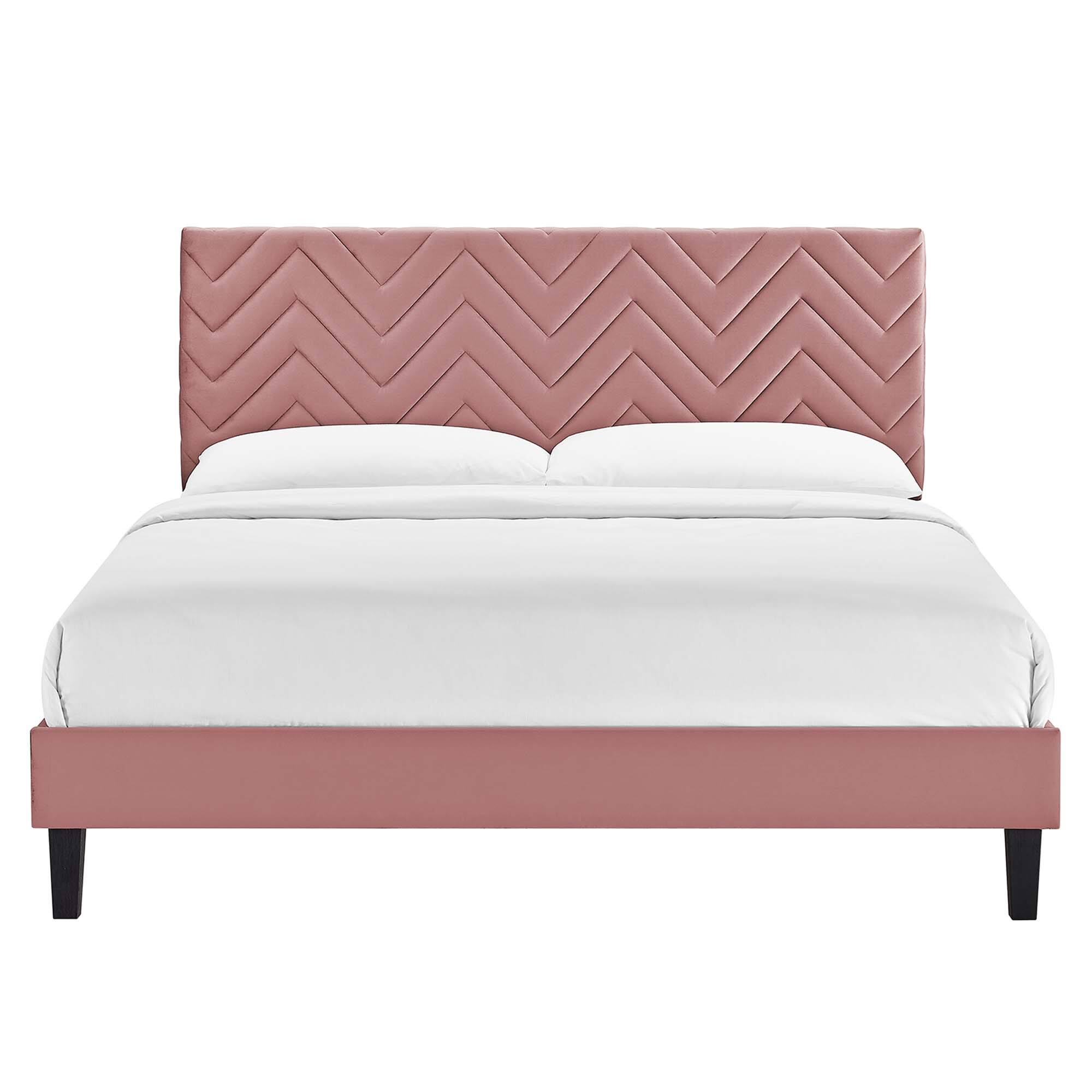Alt View 1. Modway - Maven Queen Size Boucle Upholstered Platform Bed - Ivory.