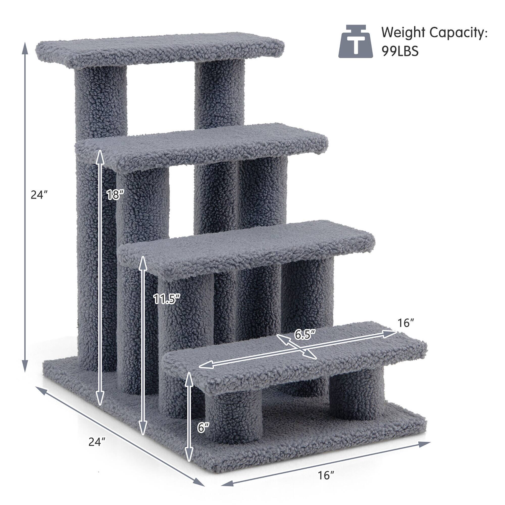 Weight Capacity: 99LBS

Dimensions:
- Height: 24"
- Width: 24"
- Depth: 16"
- Shelf 1: 18" (height) x 16" (width)
- Shelf 2: 11.5" (height) x 16" (width)
- Shelf 3: 6.5" (height) x 16" (width)
- Base: 6" (height)