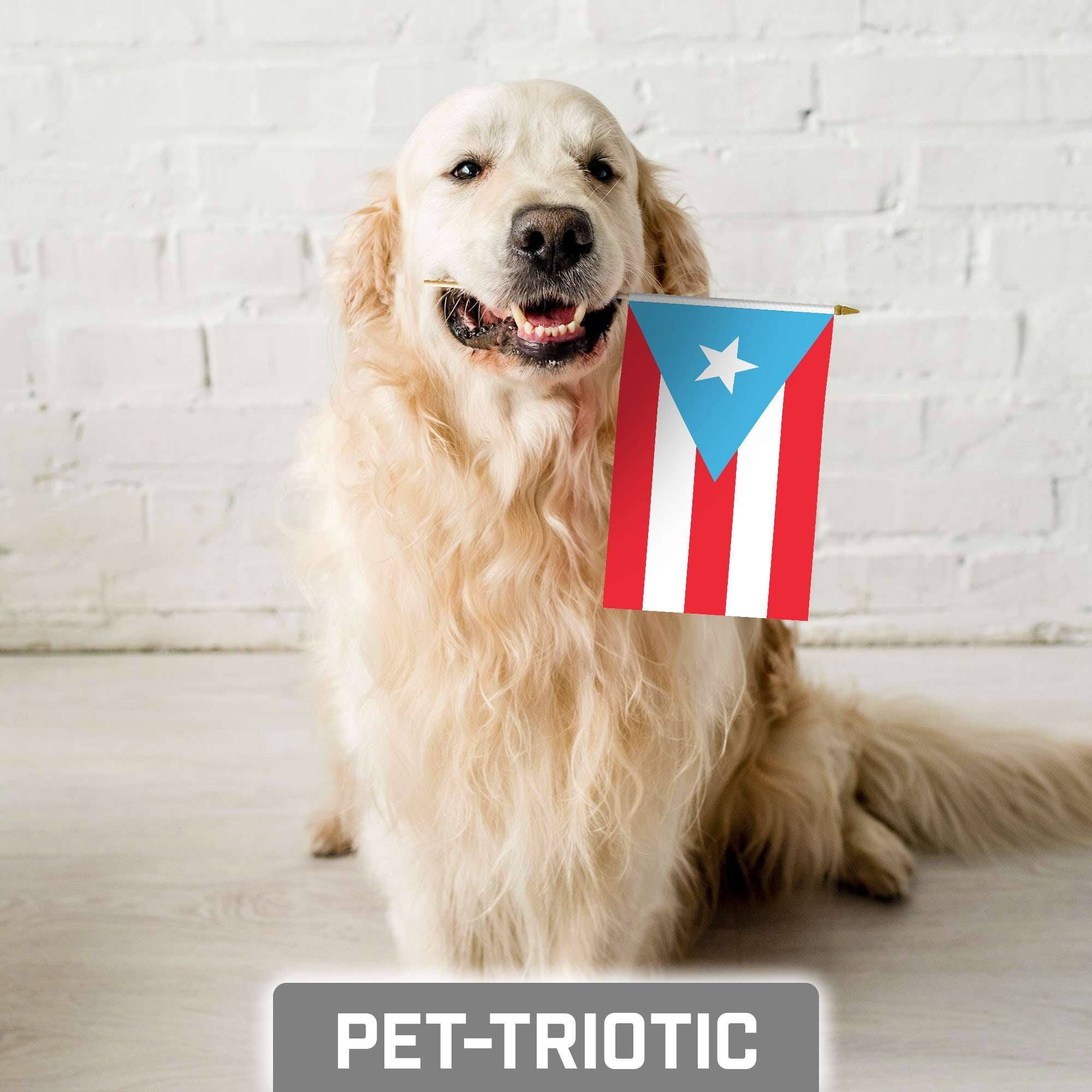 Alt View 3. G128 - Handheld Puerto Rico Light Blue Stick Flags 8x12 Inch Printed 150D Polyester 50 Pack - Light Blue.