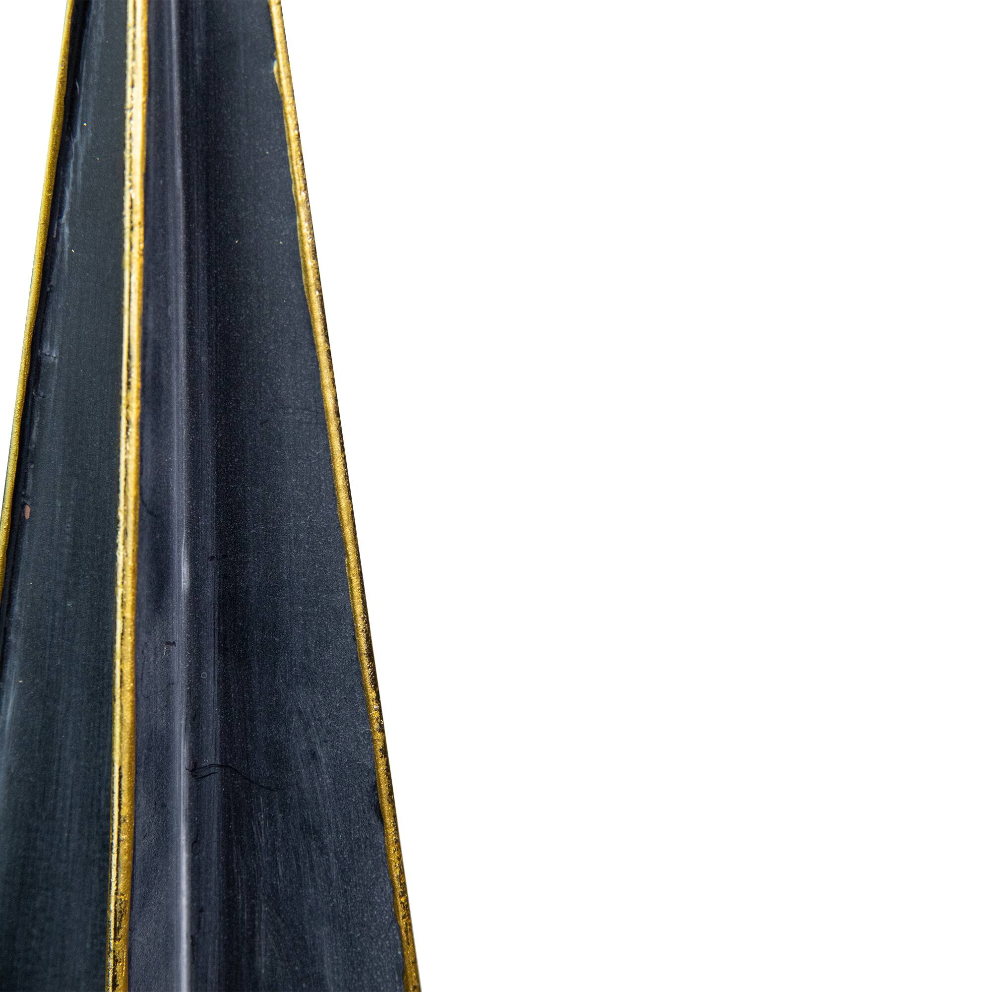 Alt View 3. Northlight - Triangular Christmas Tree Decoration - 15" - Blue and Gold - Blue.