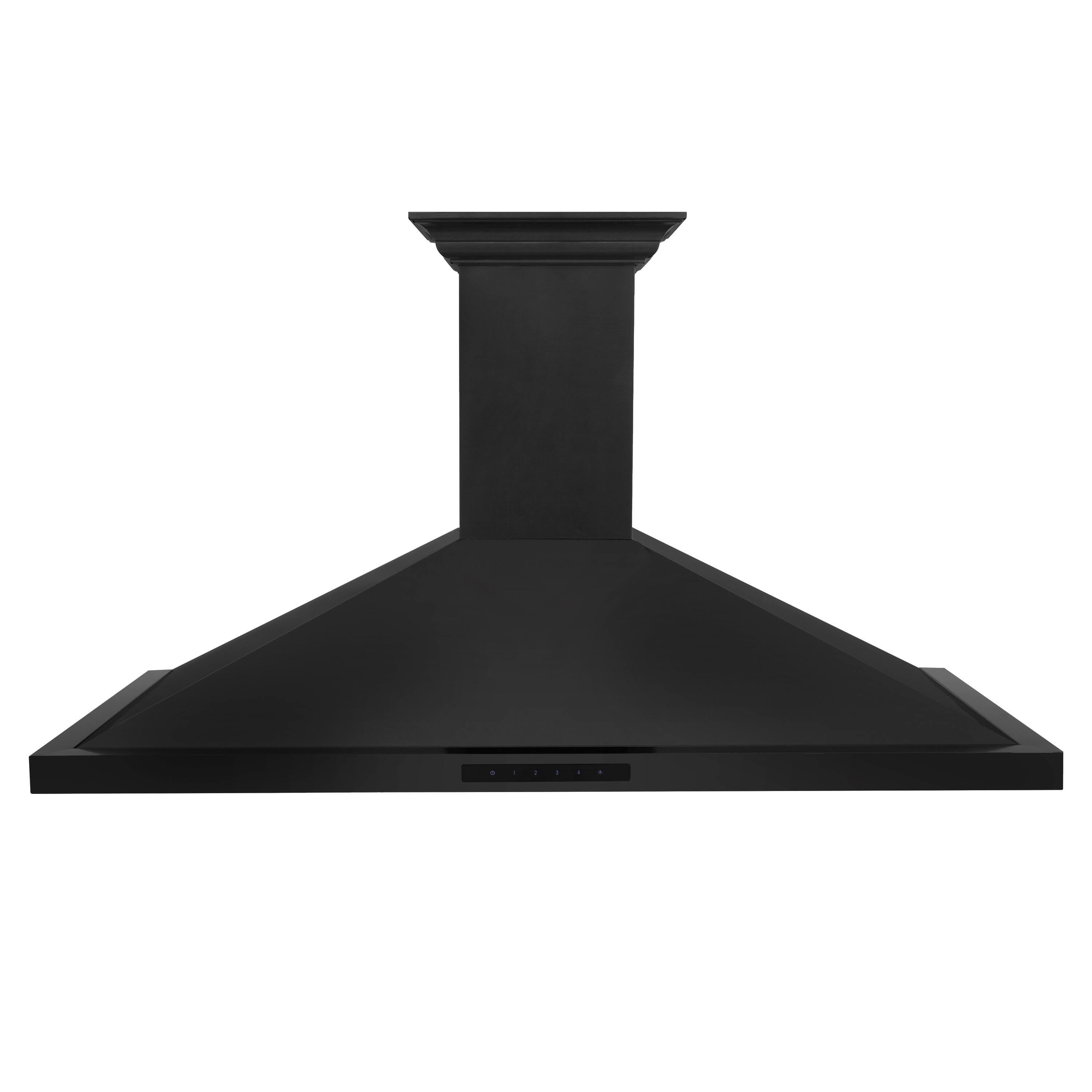 Angle. ZLINE - 42 in. ZLINE CrownSound™Ducted Vent Wall Mount Range Hood in Black Stainless Steel with Built-in Bluetooth Speakers - Black Stainless Steel.