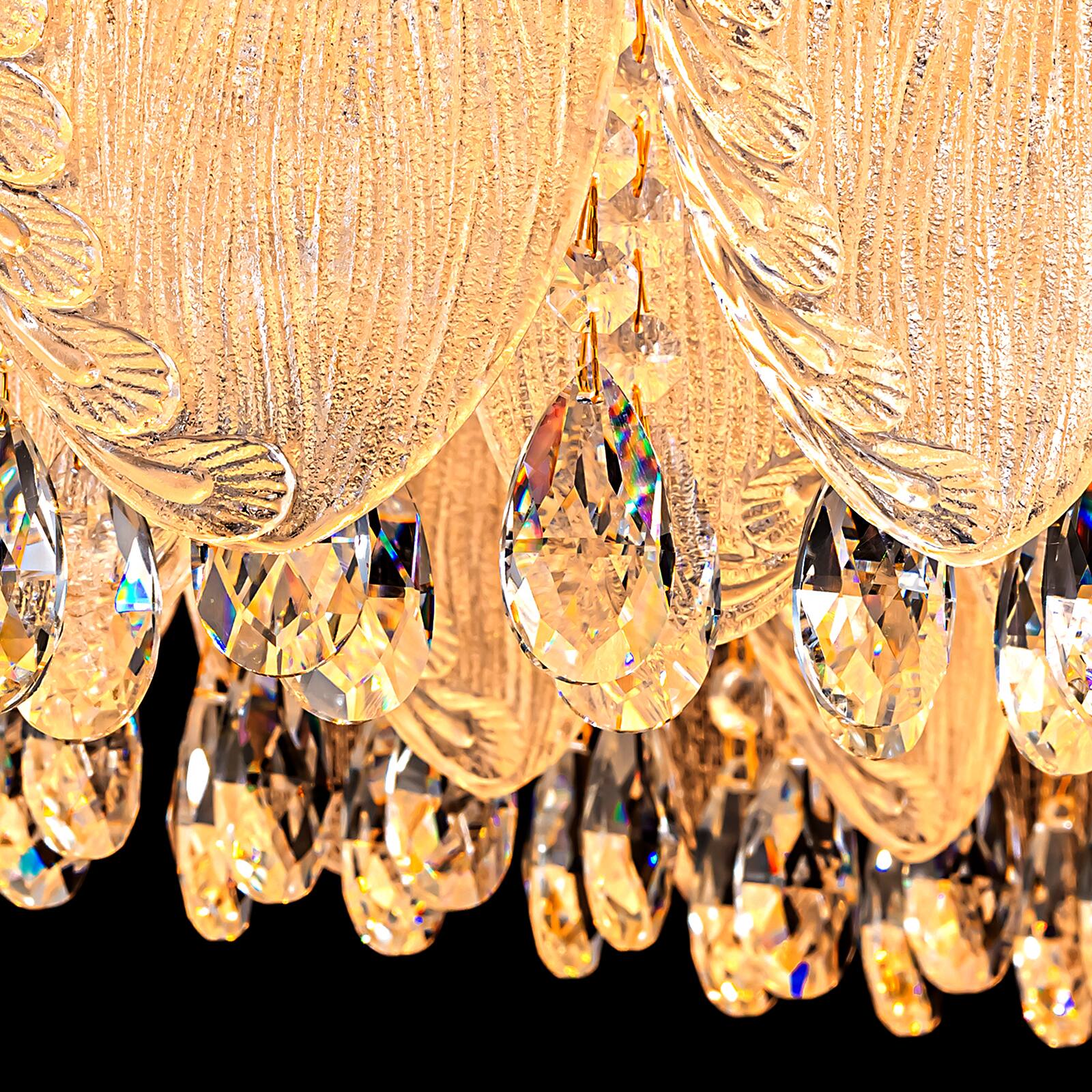 Alt View 6. Siljoy - 37.5-inch  French Country Chandelier Gold Brass K9 Crystal Vintage Farmhouse Linear Pendant for Dining Kitchen Bedroom - Black.