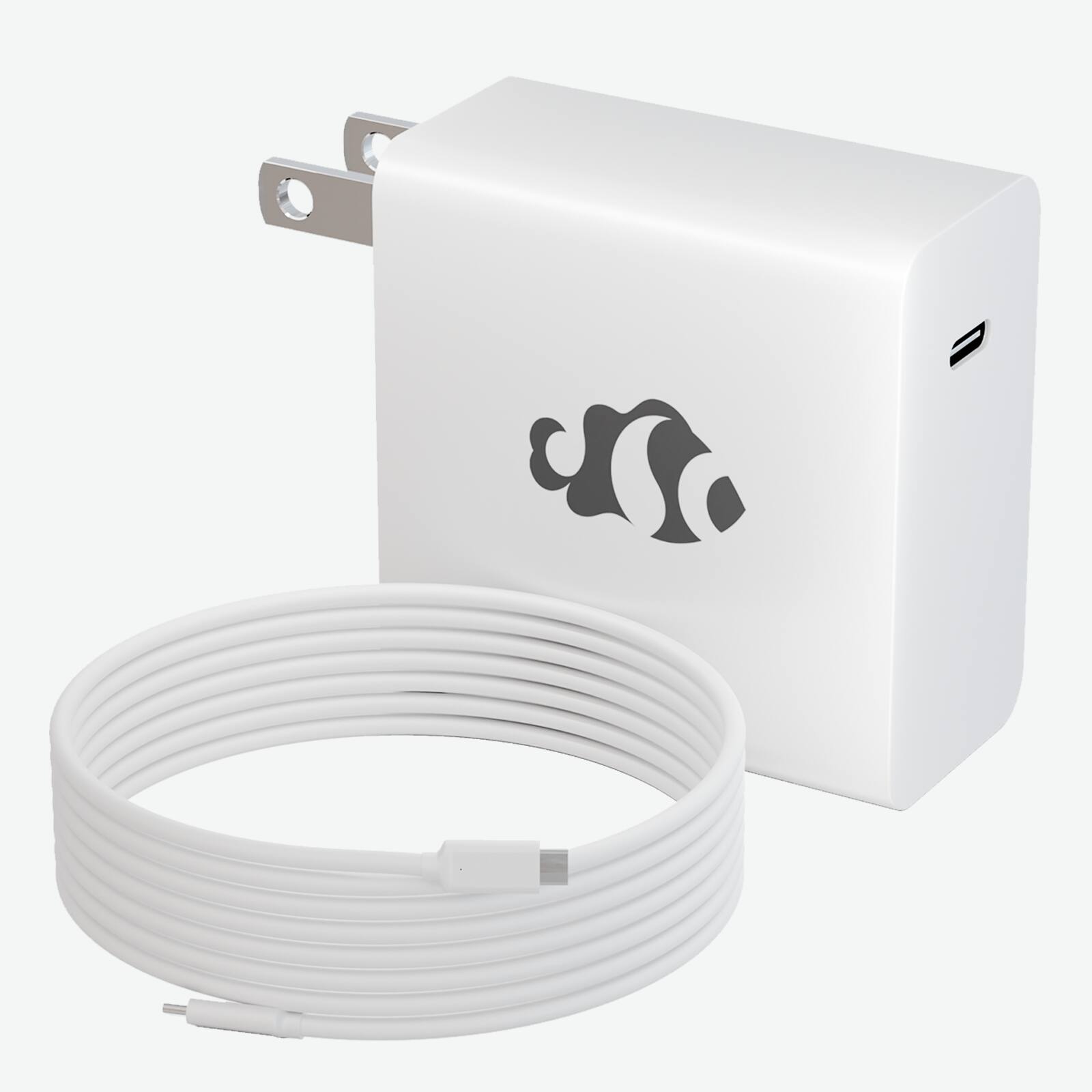 Front. NIMO - NIMO PD 60W GaN Fast Charger USB-C to C Cable 6ft for Laptop Macbook and Mobile Devices Adapter.