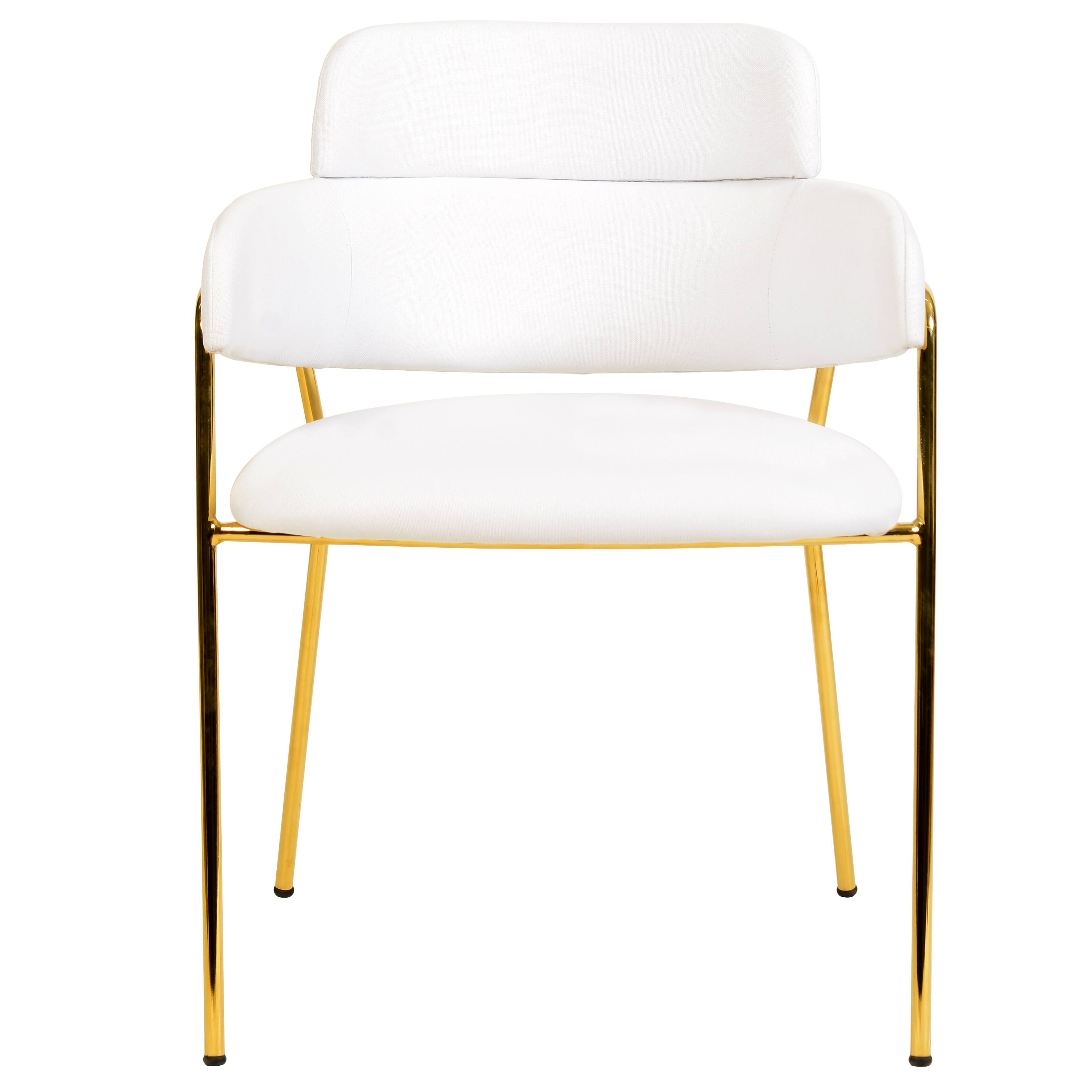 Alt View 2. LeisureMod - Axis Modern Upholstered Kitchen & Dining Room Chair with Stainless Steel Legs - Perfect for Home Office - White.