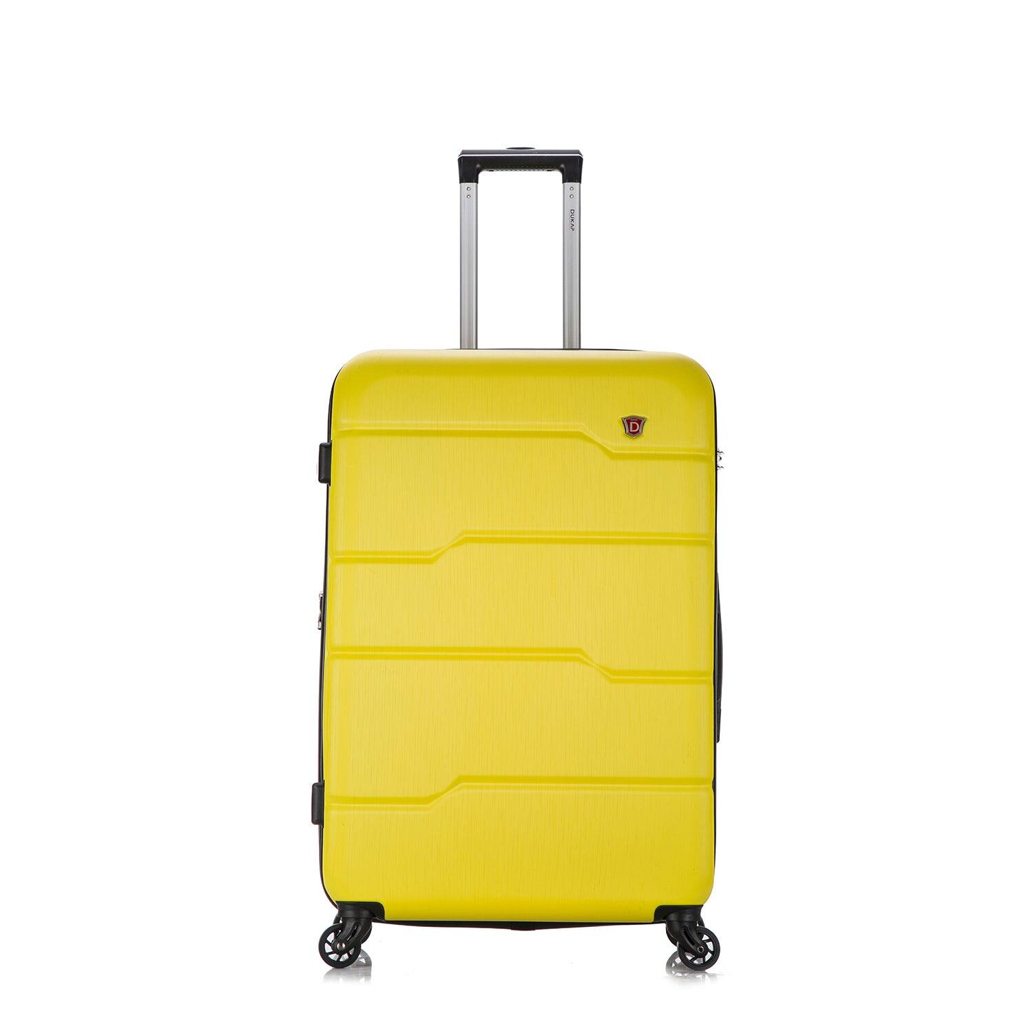 Angle. DUKAP - Rodez Lightweight Hardside Spinner Luggage 28" - YELLOW.