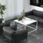 Alt View 2. Costway - Coffee Table Modern Rectangular Coffee Table Metal Frame For Living Room - White.