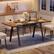 Left. Bestier - 70inch Rectangular Dining Table with Basket Storage Wooden Kitchen Table with Sturdy Metal Legs - Brown.