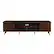 Front. Walker Edison - 70" Mid-Century Modern Simple 2-Door TV Stand for TVs up to 80" - Dark Walnut.