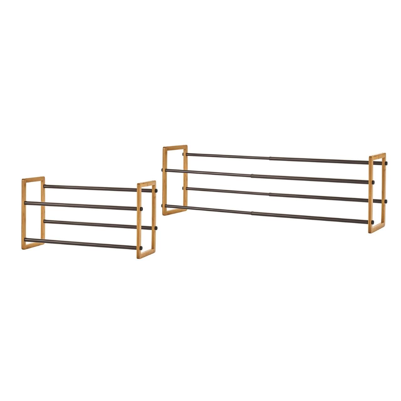 Alt View 11. TRINITY - BASICS 2-Tier Expandable Shoe Rack 2-Pack Bamboo - Natural.