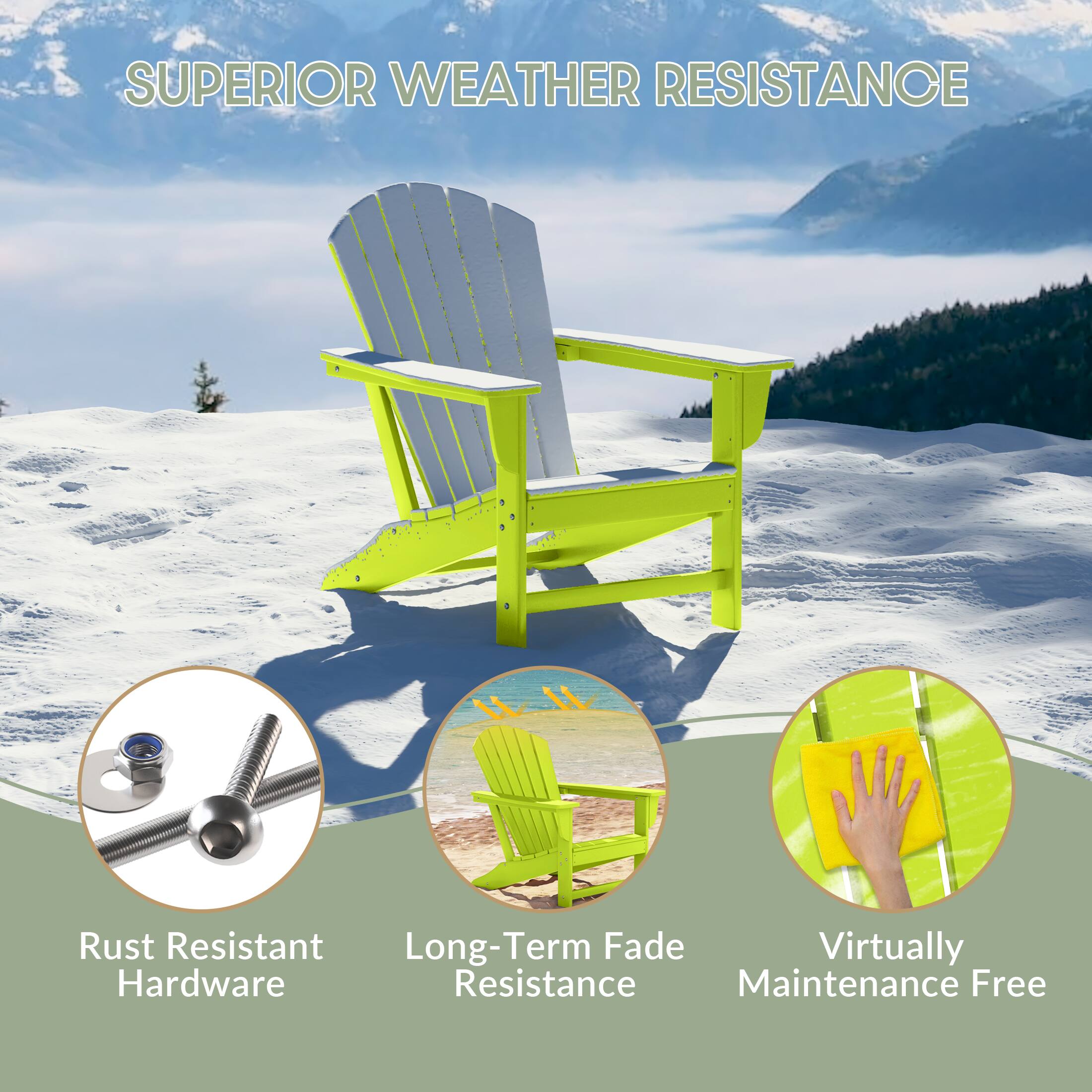 SUPERIOR WEATHER RESISTANCE

- Rust Resistant Hardware
- Long-Term Fade Resistance
- Virtually Maintenance Free