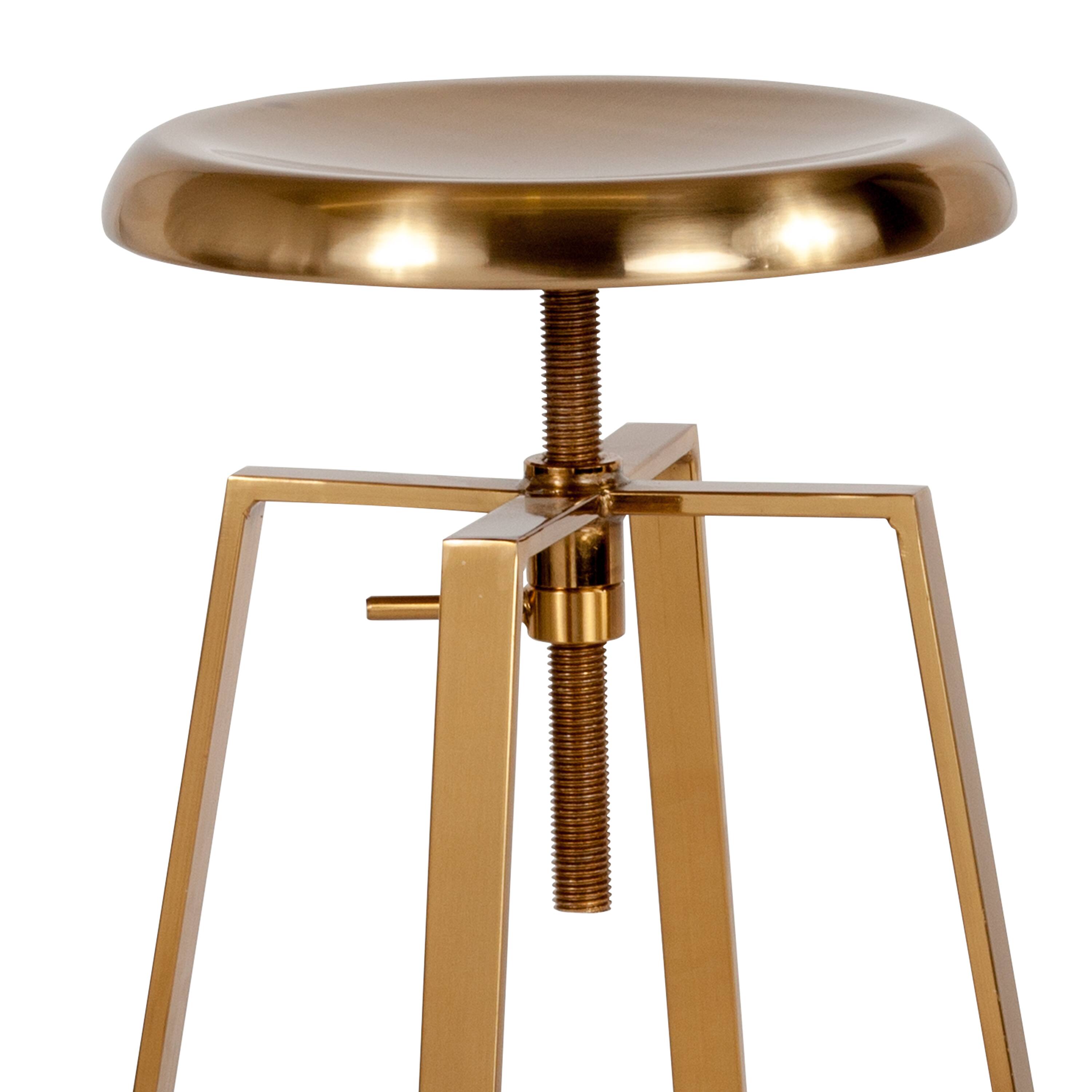Alt View 19. Alamont Home - Toledo Industrial Style Barstool with Swivel Lift Adjustable Height Seat - Gold.