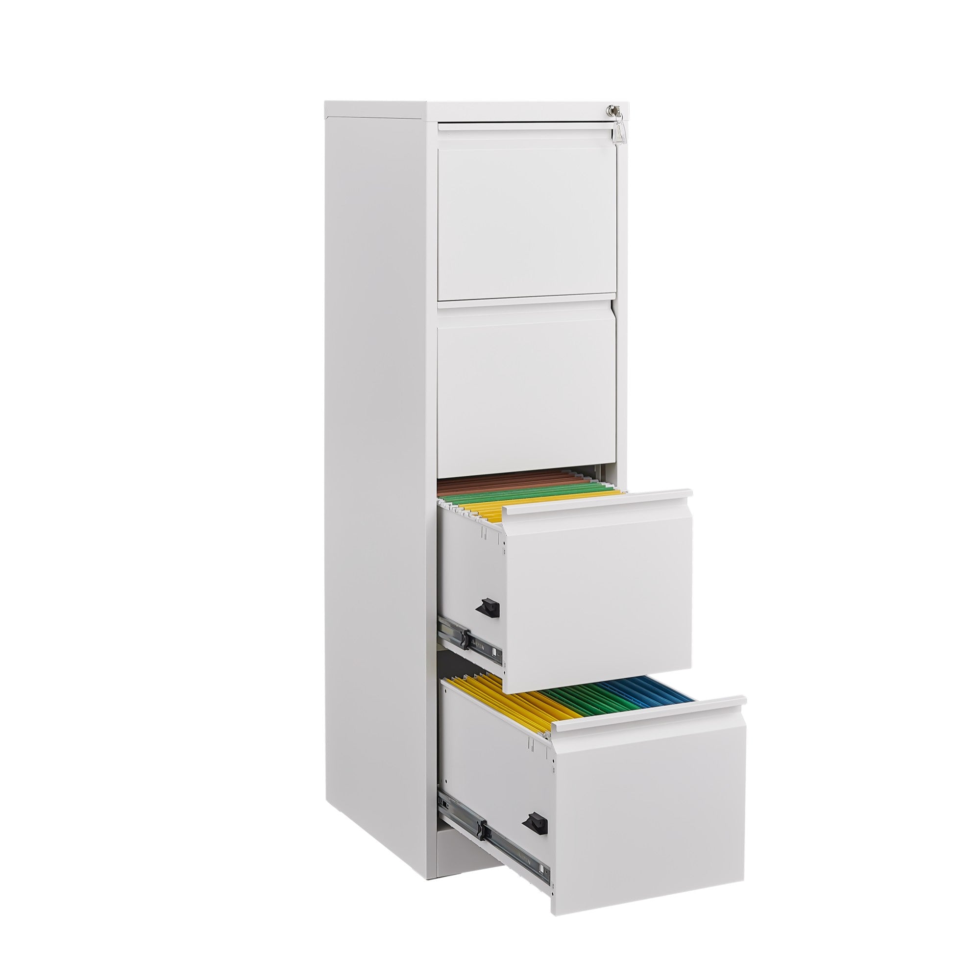 Alt View 1. Boyel Living - 4 Drawer File Cabinet with Lock Metal Vertical File Storage Cabinet Office Home Steel Vertical File Cabinet - White.
